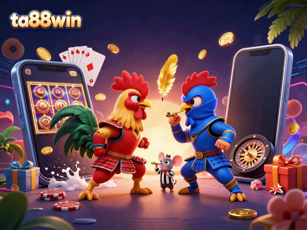 Engage in gaming excitement with ta88win’s unique rooster showdown amidst dynamic casino elements.