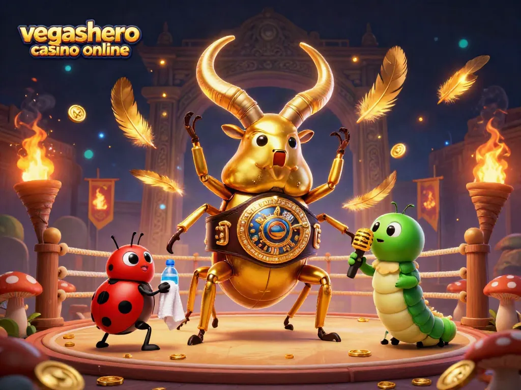 Engage with the vegashero casino online in a vibrant, dynamic gaming scene featuring unique characters and elements.