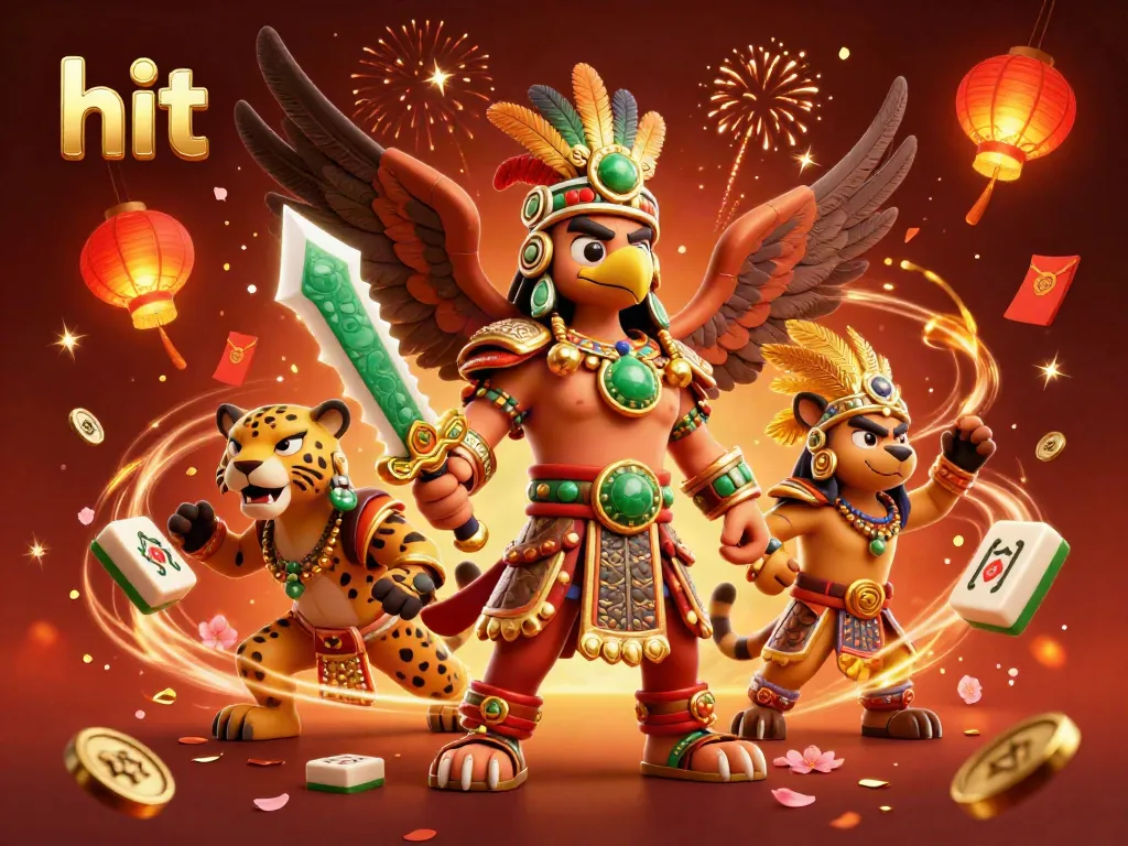 Hit the jackpot with thrilling 3D casino warriors and festive glowing elements in a vibrant scene.