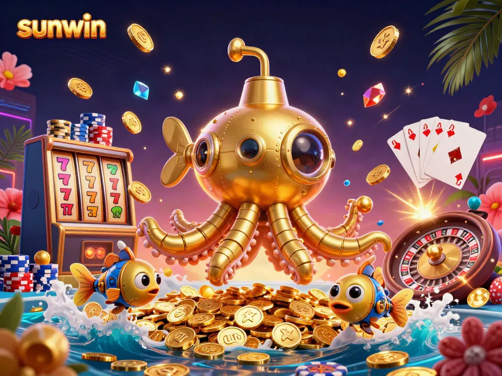 Engage with sunwin's thrilling slot action amidst golden coins and vibrant gameplay.