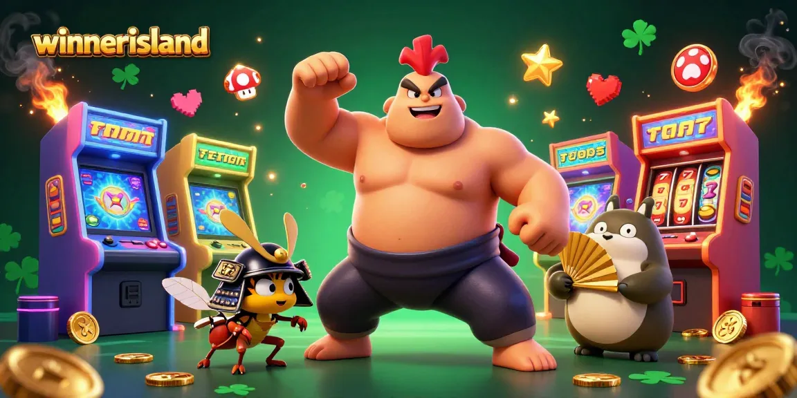 Experience thrilling gaming at winnerisland where the sumo wrestler and samurai cricket engage in epic casino action.